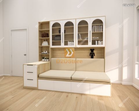 Ghế Bench kết hợp tủ kệ sách GB.KS05
