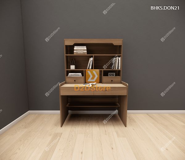 Bàn học đơn cho bé có kệ sách BHKS.DON21