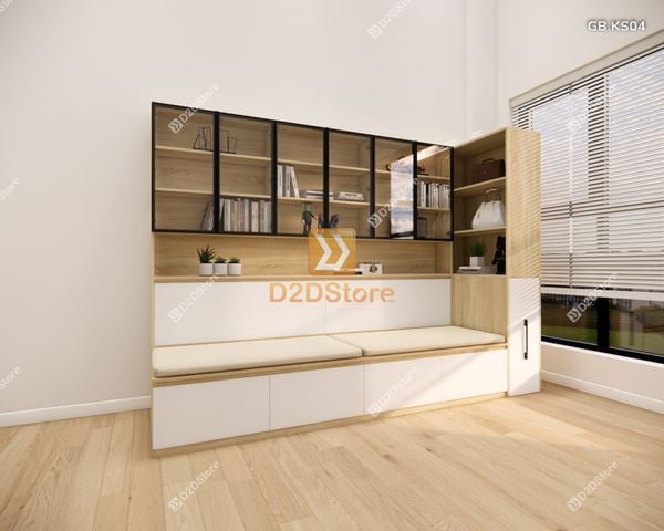 Ghế Bench kết hợp tủ kệ sách GB.KS04