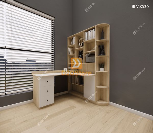 Bàn làm việc kết hợp kệ sách BLV.KS30