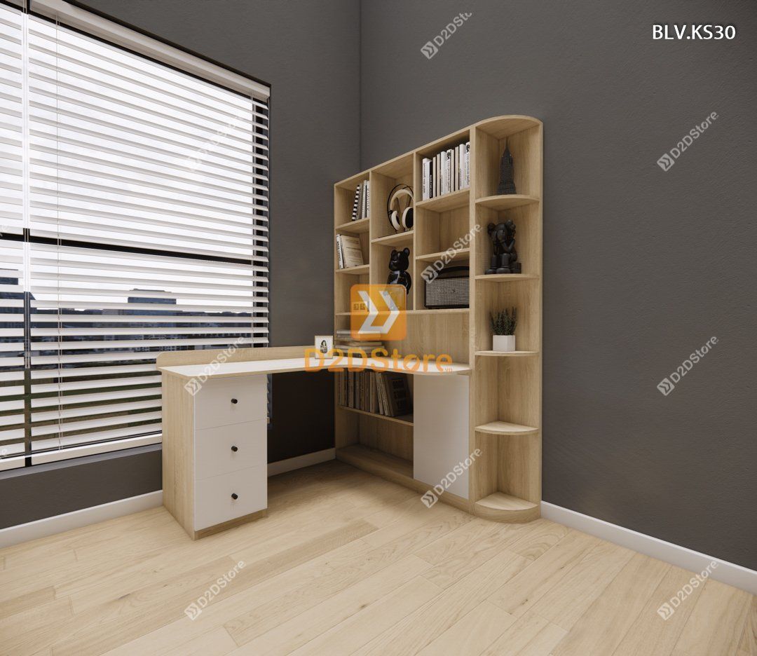  Bàn làm việc kết hợp kệ sách BLV.KS30 