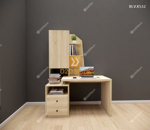 Bàn làm việc kết hợp kệ sách BLV.KS32