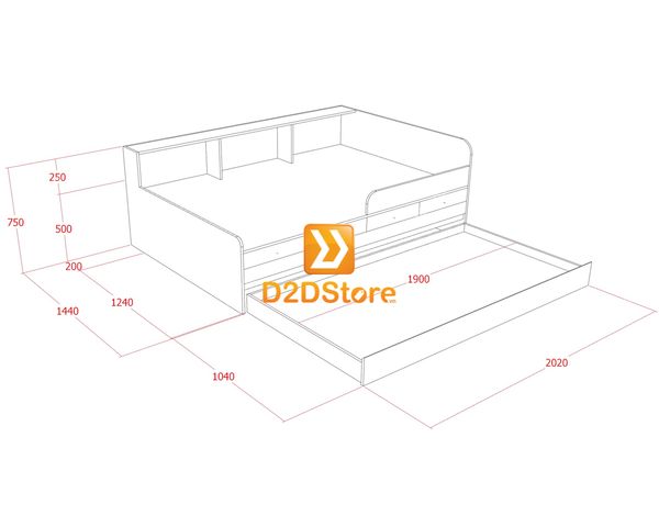Giường kéo 2 tầng mẹ bồng con GDN.MC16