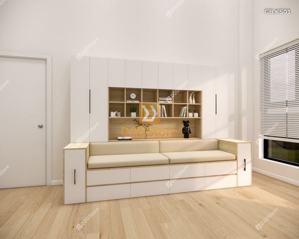 Ghế Bench kết hợp tủ kệ sách GB.KS01