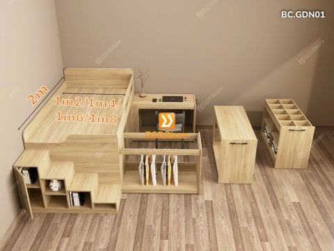 Giường đa năng kết hợp tủ kéo và bàn học mã BC.GDN01
