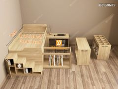 Giường đa năng kết hợp tủ kéo và bàn học mã BC.GDN01