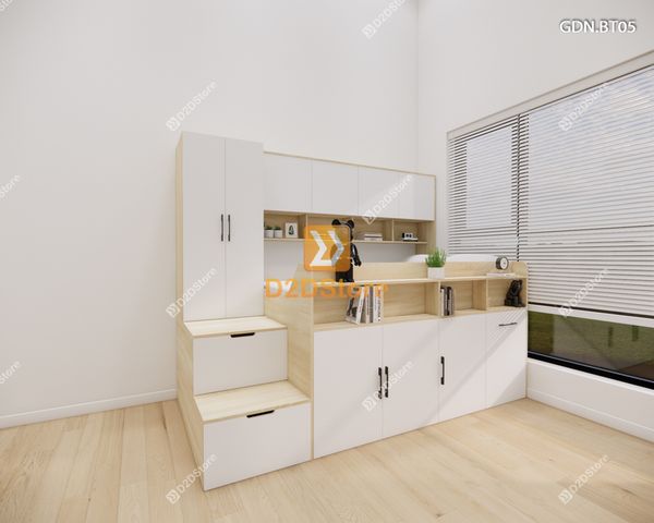 Giường ngủ kết hợp bàn học tủ áo GDN.BT05