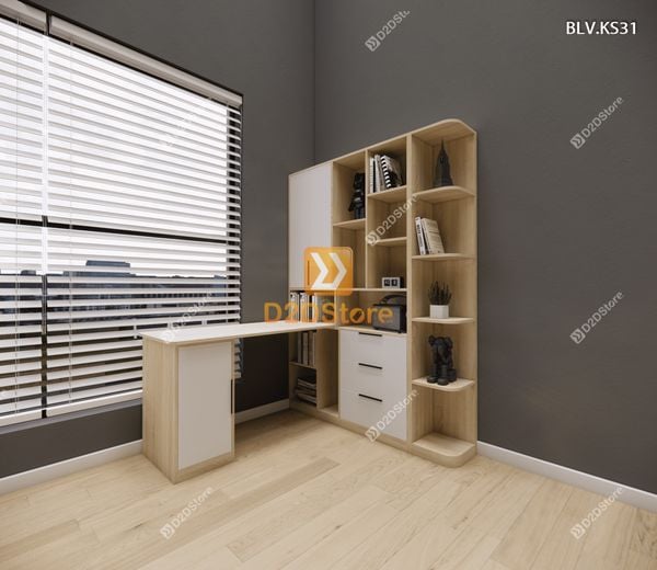 Bàn làm việc kết hợp kệ sách BLV.KS31