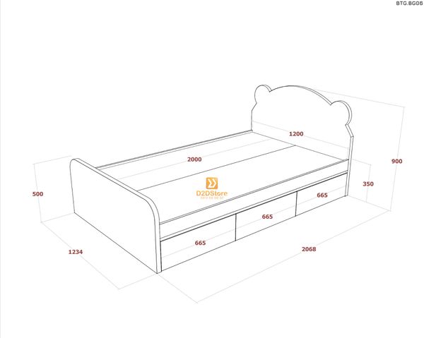 Bộ giường tủ phòng ngủ bé gái BTG.BG06