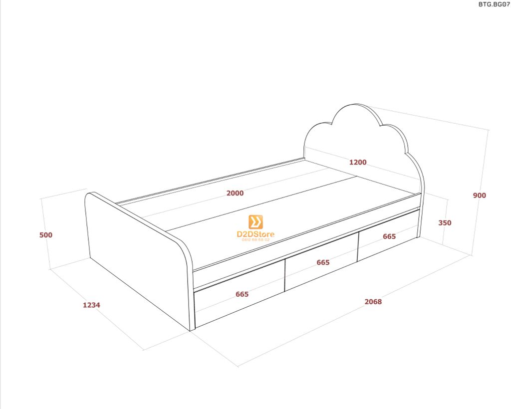 Bộ giường tủ phòng ngủ bé gái BTG.BG07
