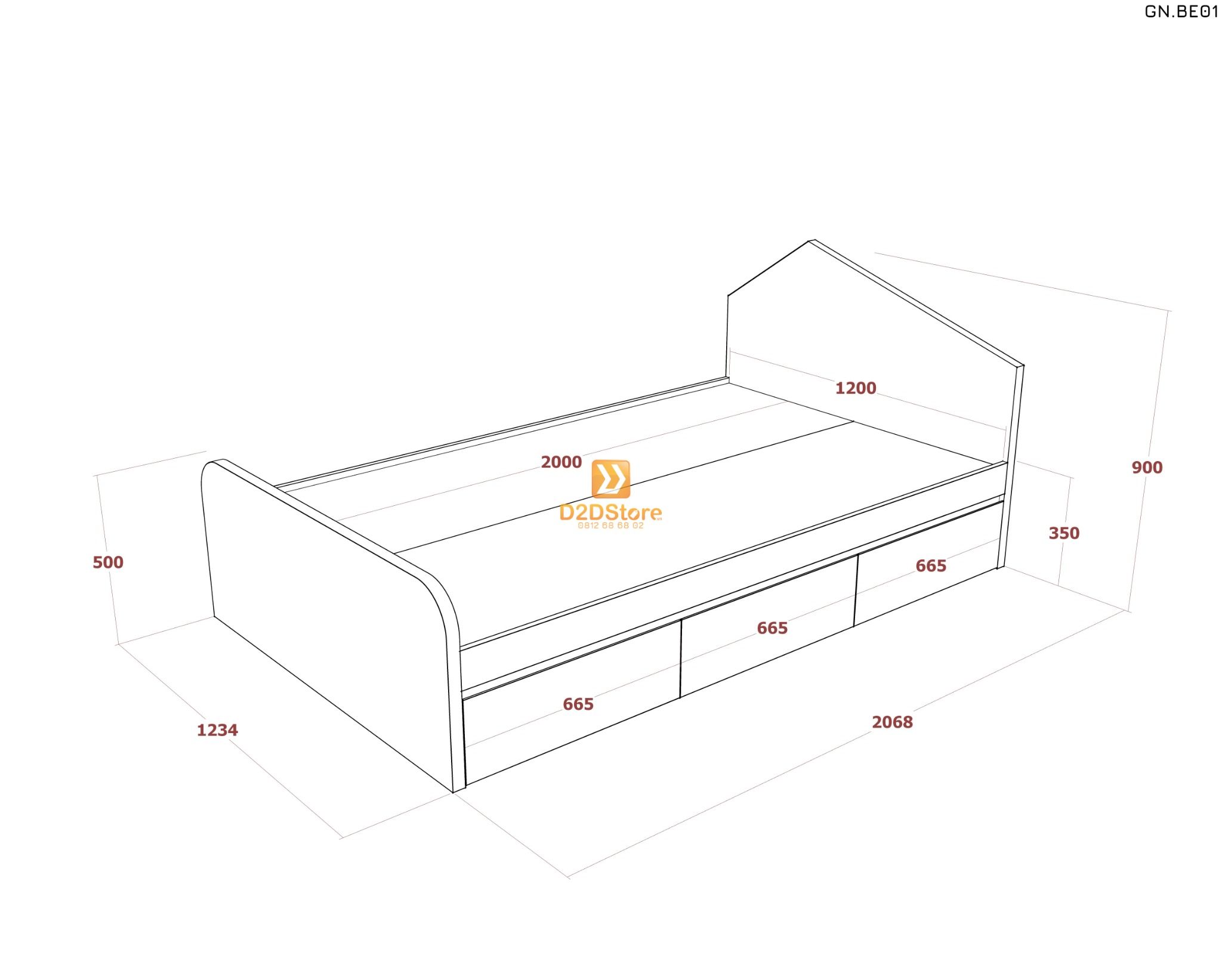  Giường ngủ cho bé GN.BE01 