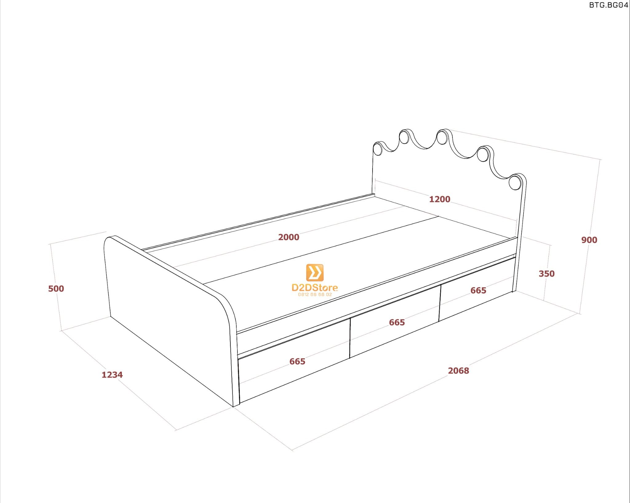  Bộ giường tủ phòng ngủ bé gái BTG.BG04 