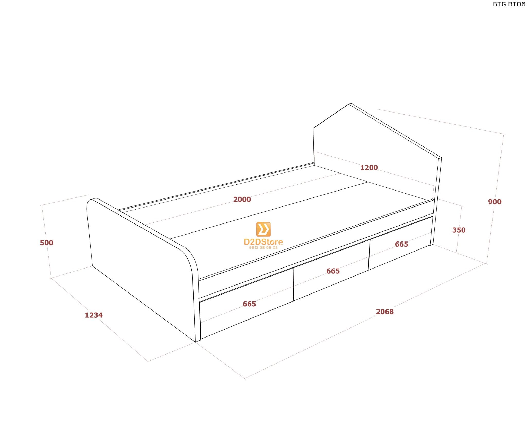  Bộ giường tủ phòng ngủ bé trai BTG.BT01 