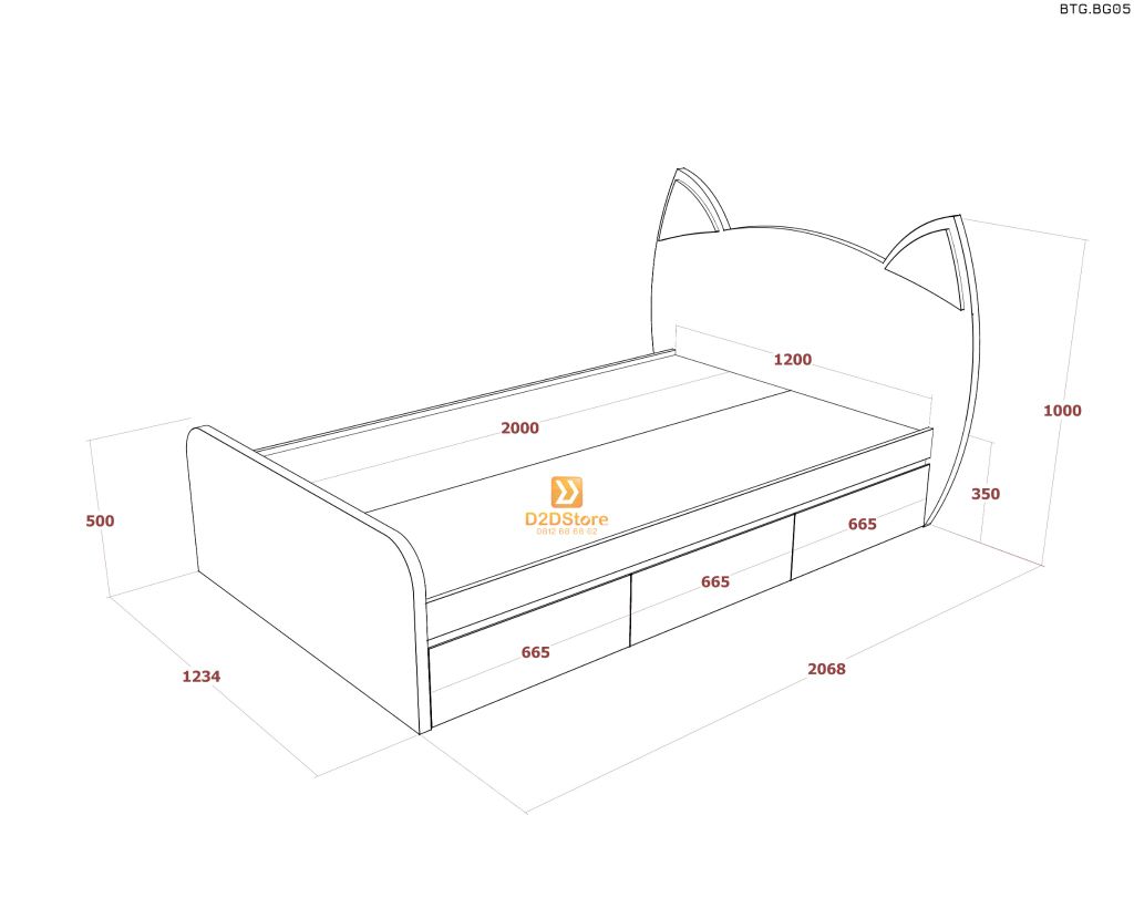 Bộ giường tủ phòng ngủ bé gái BTG.BG05