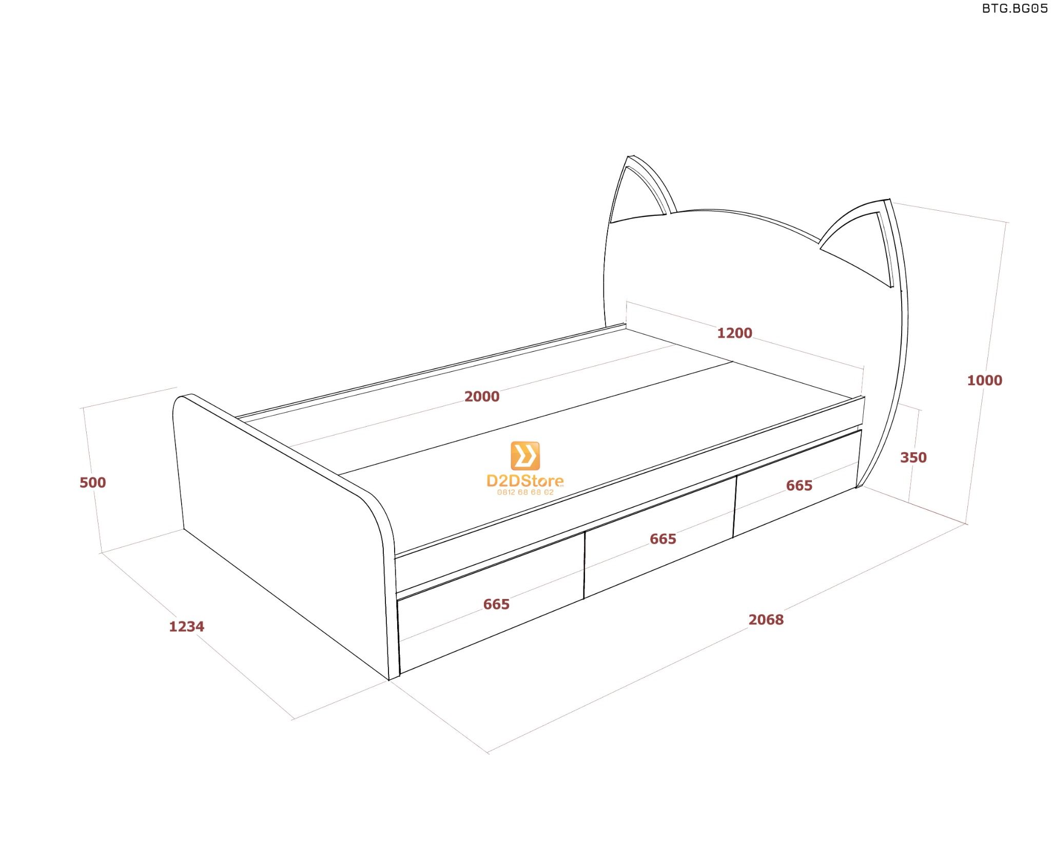  Bộ giường tủ phòng ngủ bé gái BTG.BG05 