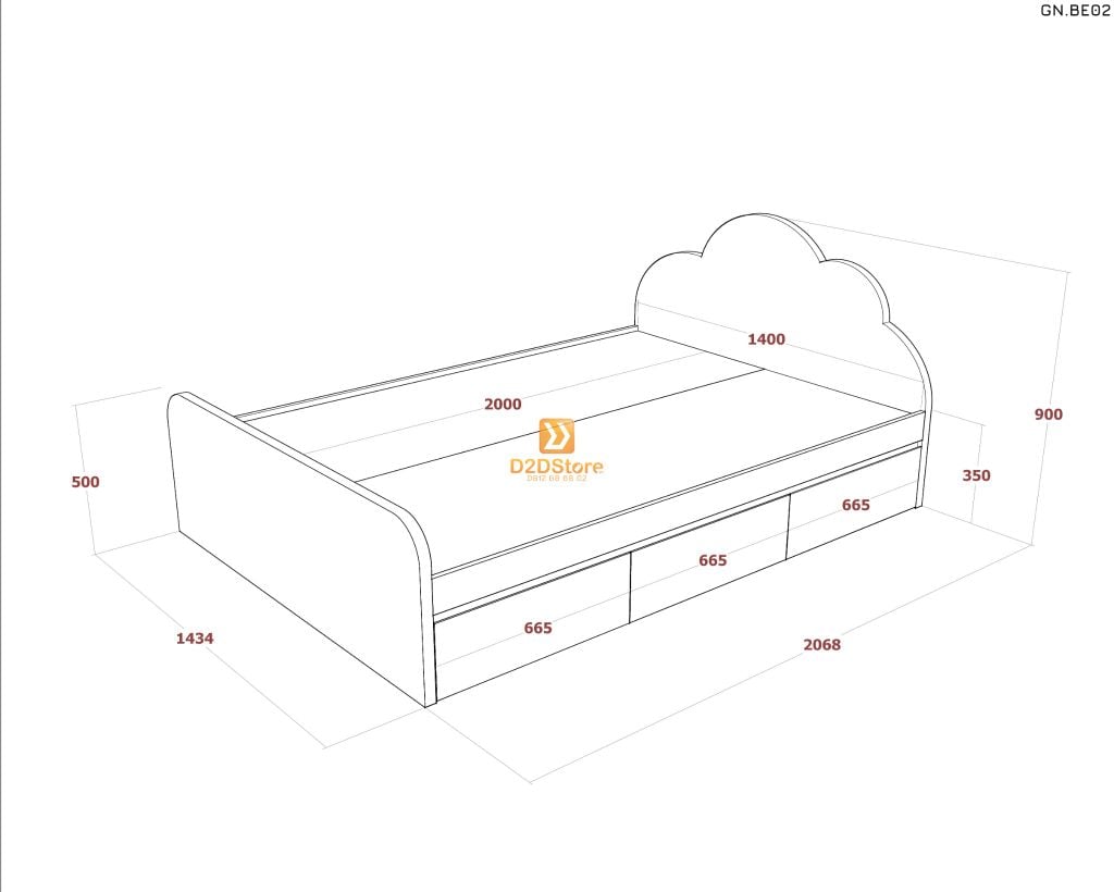 Giường ngủ cho bé GN.BE02