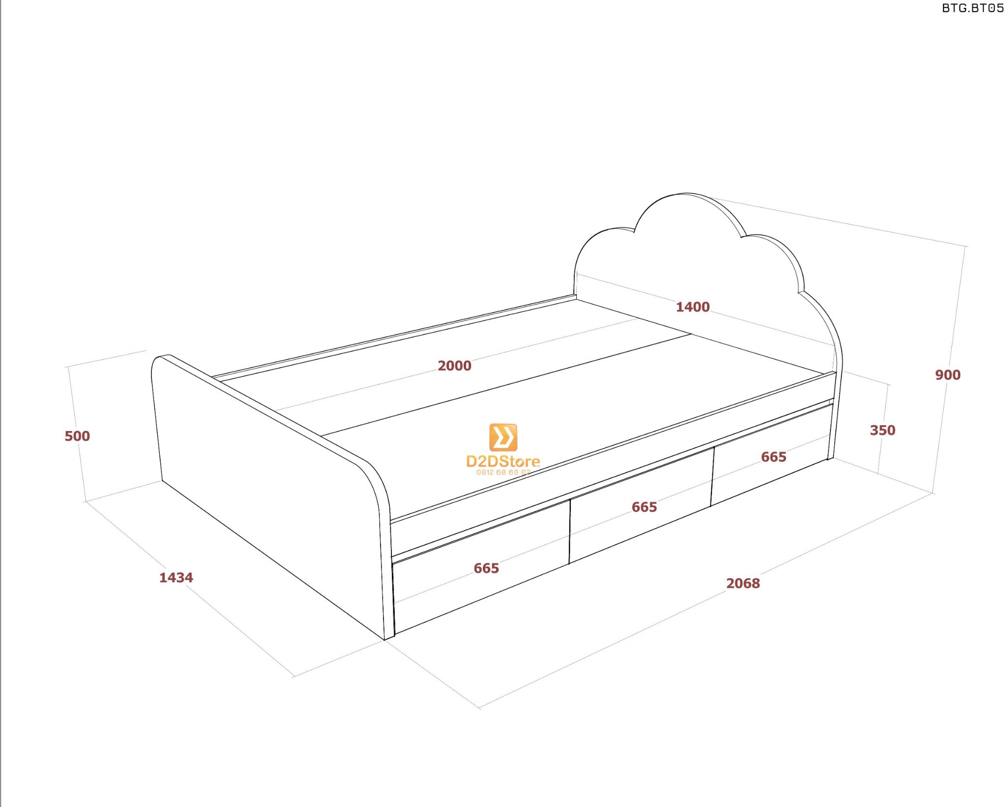  Bộ giường tủ phòng ngủ bé trai BTG.BT02 