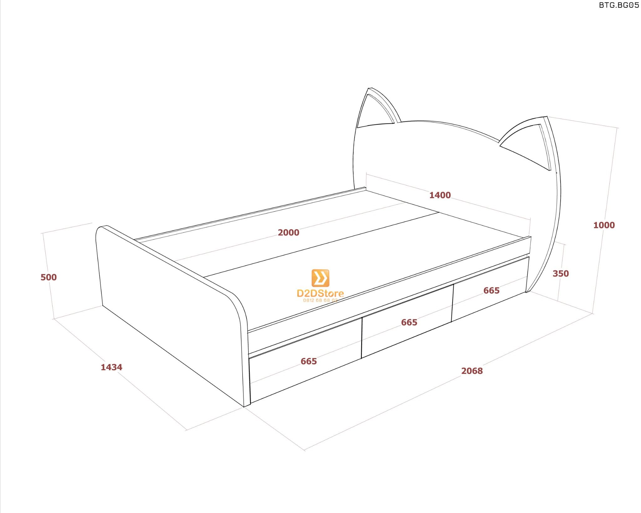 Bộ giường tủ phòng ngủ bé gái BTG.BG05 