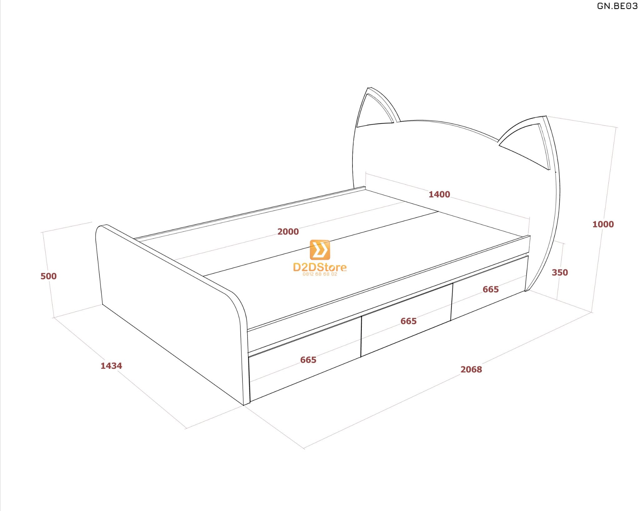  Giường ngủ cho bé GN.BE03 