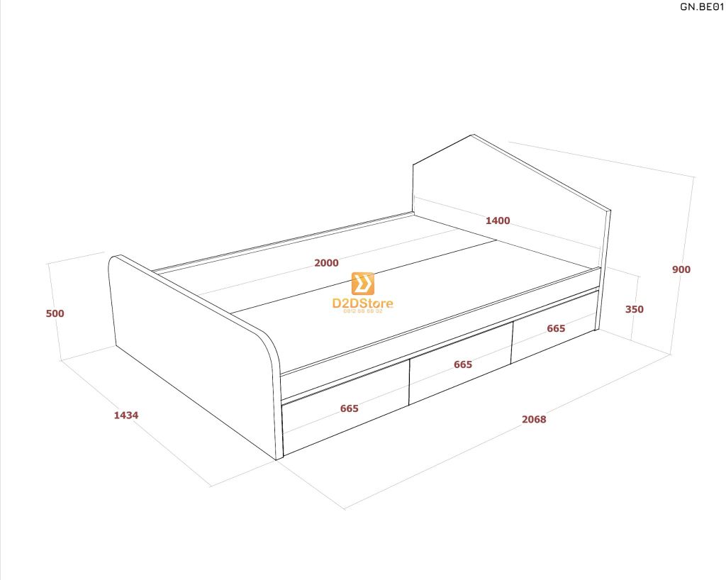 Giường ngủ cho bé GN.BE01
