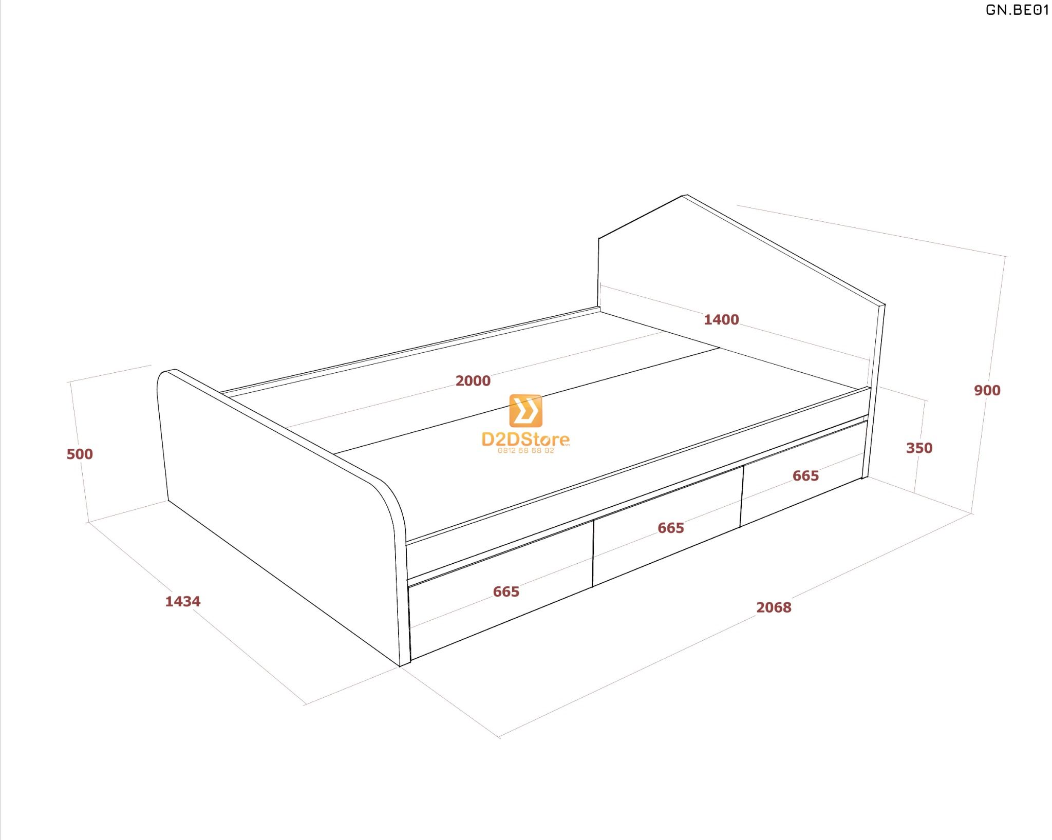  Giường ngủ cho bé GN.BE01 