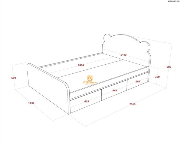Bộ giường tủ phòng ngủ bé gái BTG.BG06