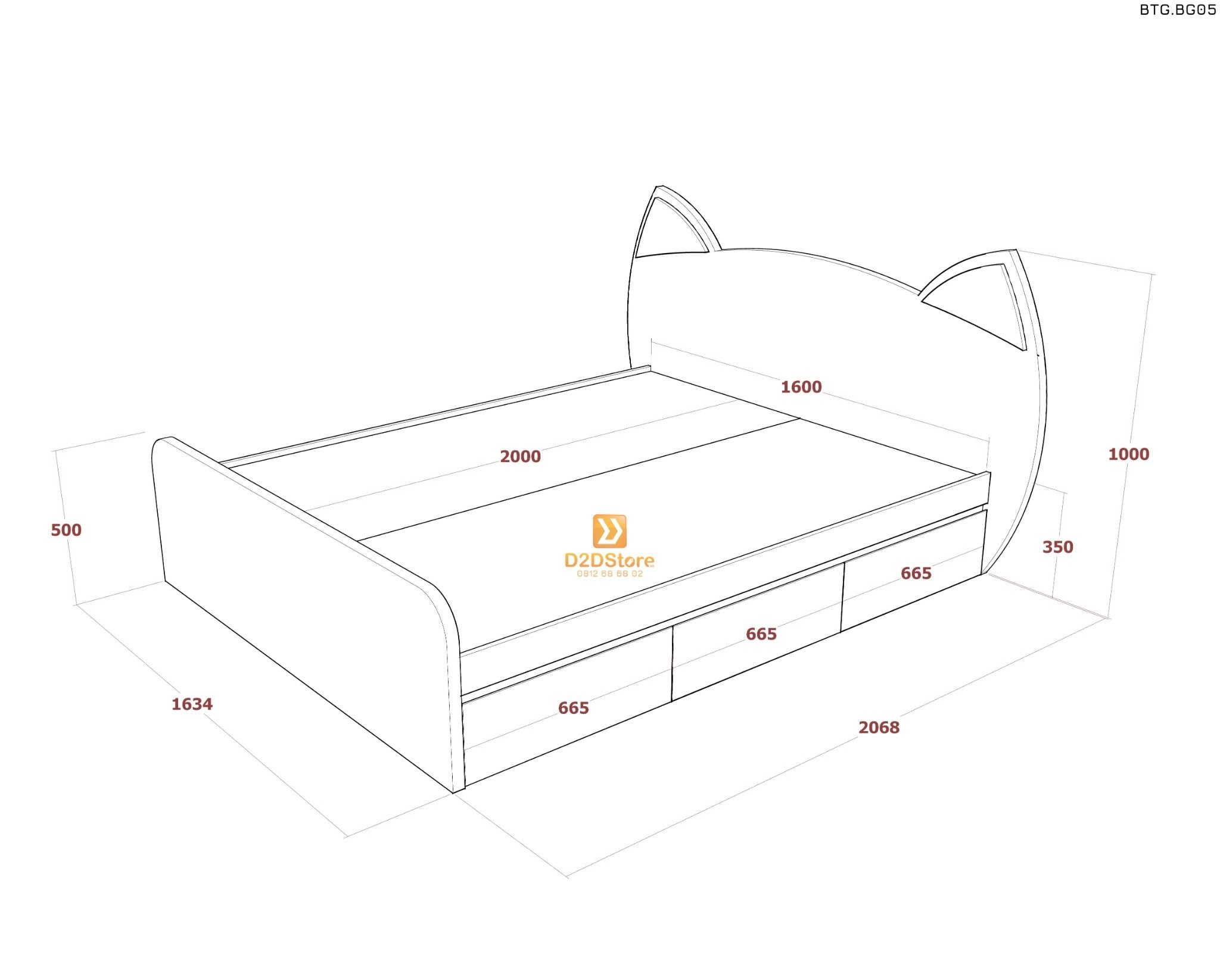  Bộ giường tủ phòng ngủ bé gái BTG.BG05 