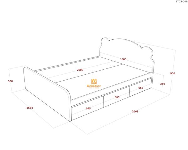 Bộ giường tủ phòng ngủ bé gái BTG.BG06