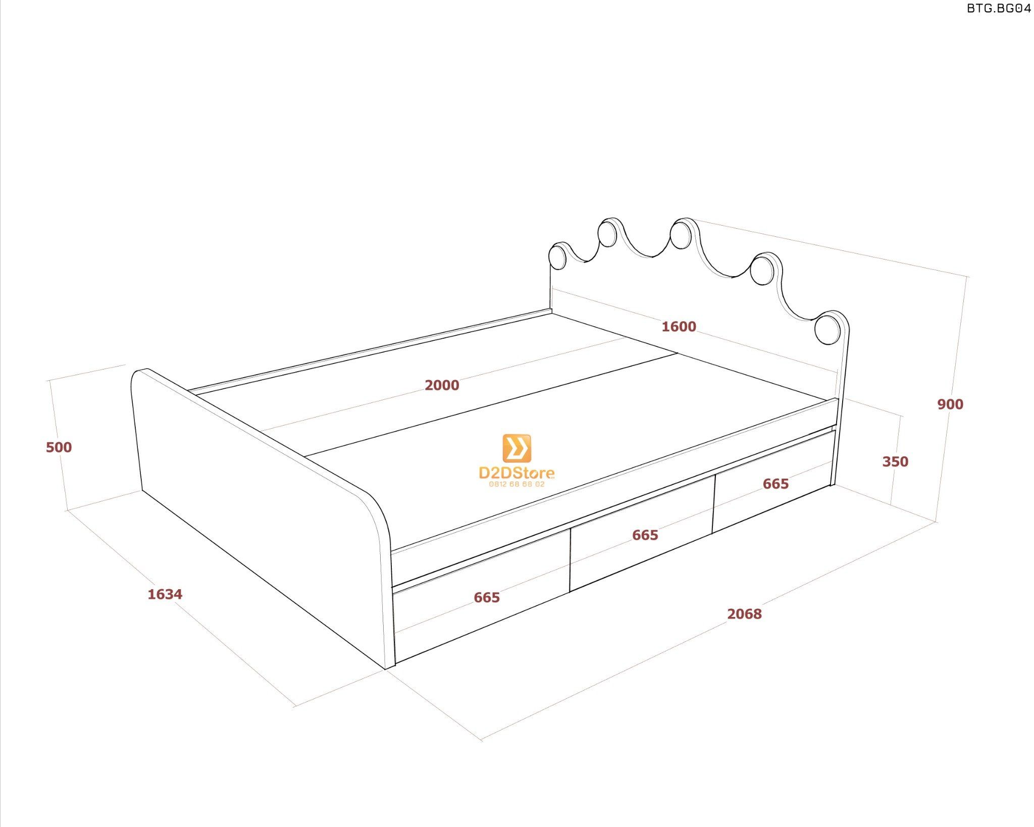  Bộ giường tủ phòng ngủ bé gái BTG.BG04 