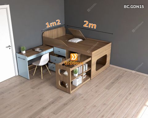 Giường đa năng kết hợp bàn học và tủ kéo mã BC.GDN15