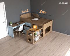 Giường đa năng kết hợp bàn học và tủ kéo mã BC.GDN15