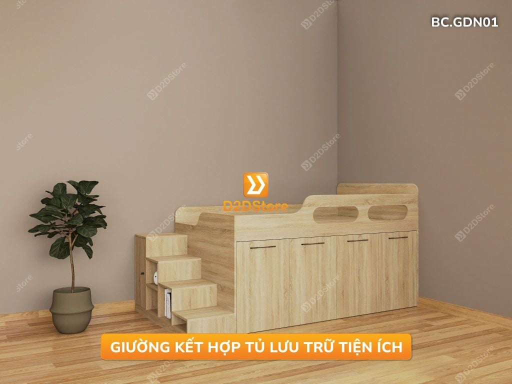 Giường đa năng kết hợp tủ kéo và bàn học mã BC.GDN01