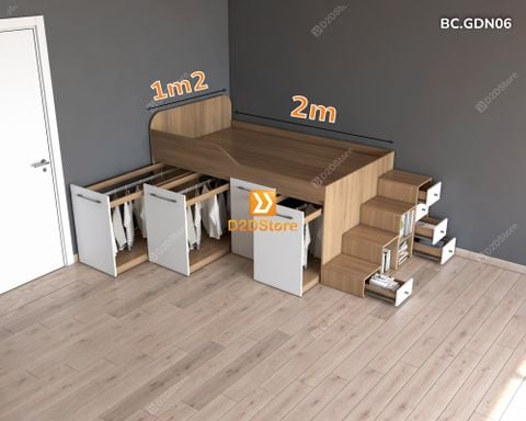 Giường thông minh kết hợp tủ kéo mã BC.GDN06