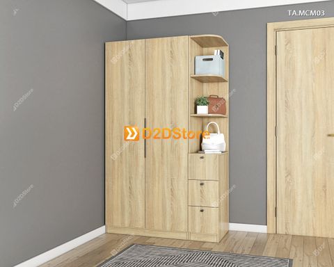 Tủ quần áo gỗ phủ melamine cánh mở TA.MCM03