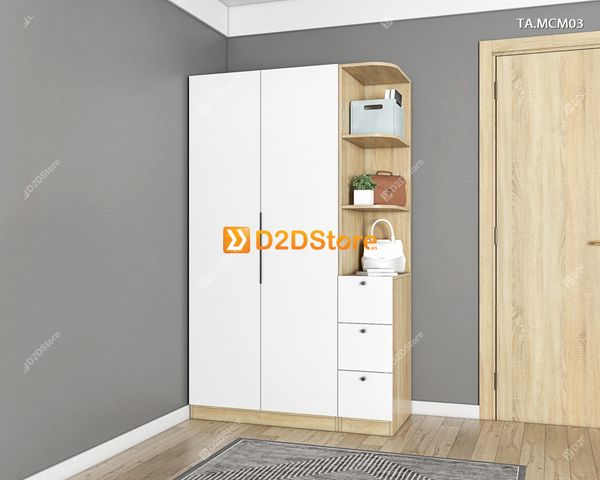 Tủ quần áo gỗ phủ melamine cánh mở TA.MCM03