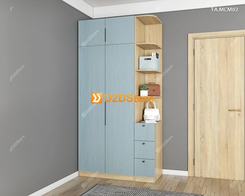 Tủ quần áo gỗ phủ melamine cánh mở TA.MCM02
