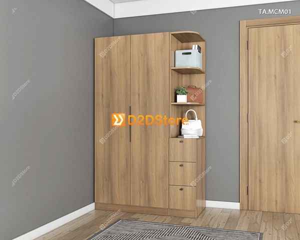 Tủ quần áo gỗ phủ melamine cánh mở TA.MCM01