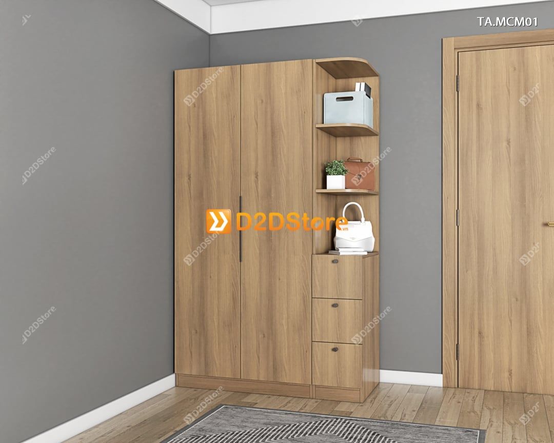  Tủ quần áo gỗ phủ melamine cánh mở TA.MCM01 