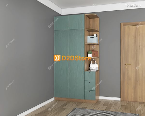 Tủ quần áo gỗ phủ melamine cánh mở TA.MCM02