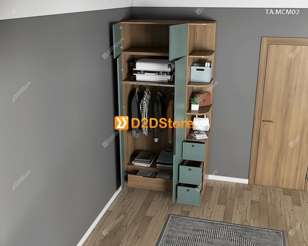 Tủ quần áo gỗ phủ melamine cánh mở TA.MCM02