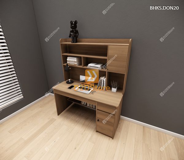 Bàn học đơn cho bé có kệ sách BHKS.DON20