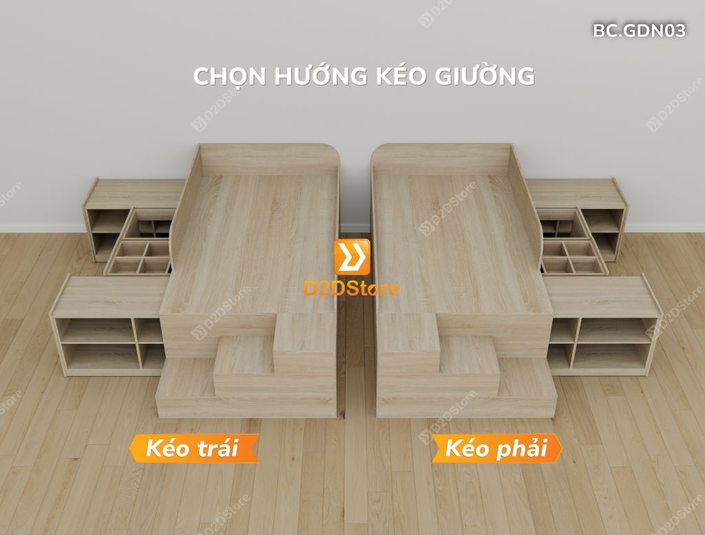 Giường đa năng thông minh nhiều kích thước mã BC.GDN03 - Ảnh 6