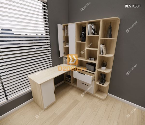 Bàn làm việc kết hợp kệ sách BLV.KS31