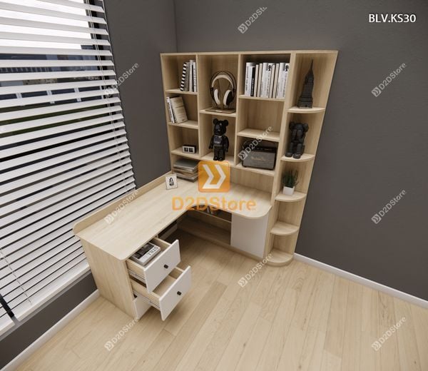 Bàn làm việc kết hợp kệ sách BLV.KS30