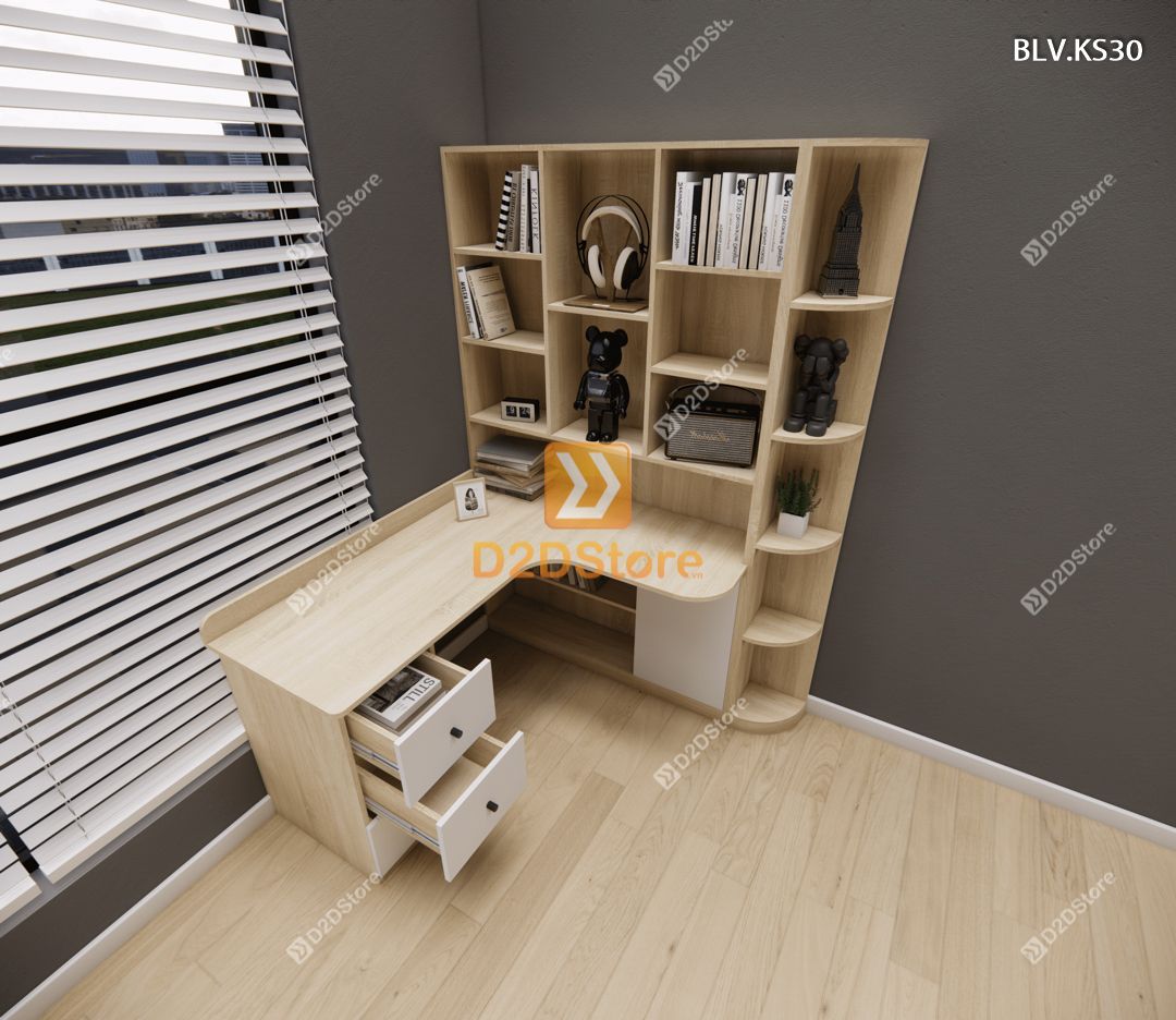  Bàn làm việc kết hợp kệ sách BLV.KS30 