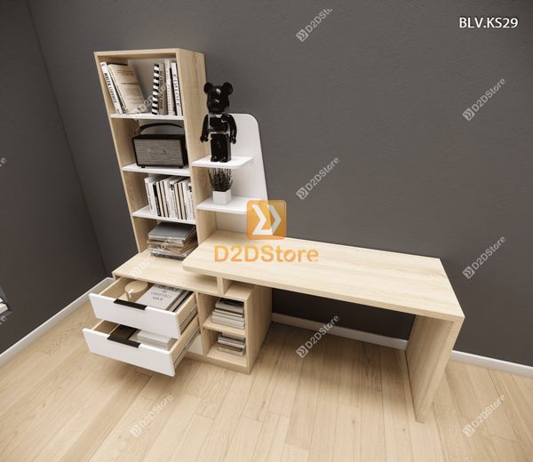 Bàn làm việc kết hợp kệ sách BLV.KS29