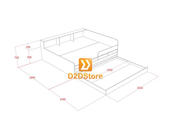 Giường kéo 2 tầng mẹ bồng con GDN.MC16
