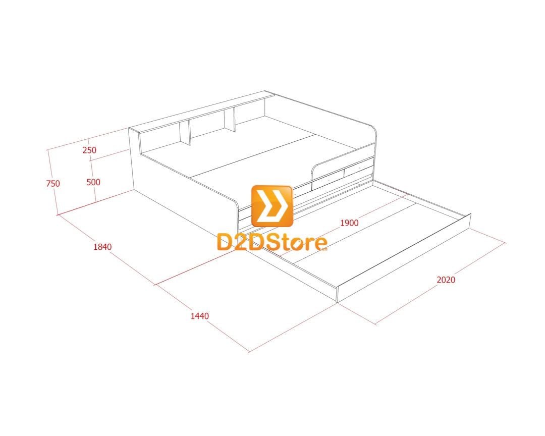  Giường kéo 2 tầng mẹ bồng con GDN.MC16 