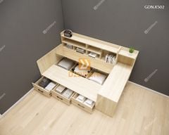 Giường ngủ kết hợp tủ kệ sách GDN.KS02