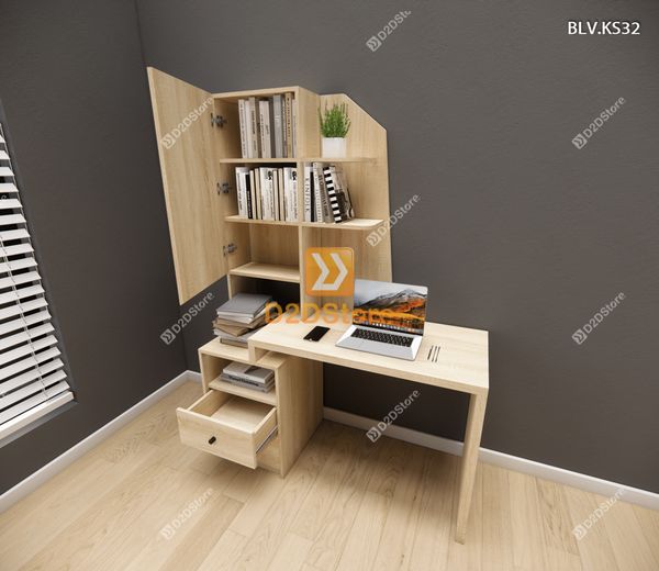 Bàn làm việc kết hợp kệ sách BLV.KS32